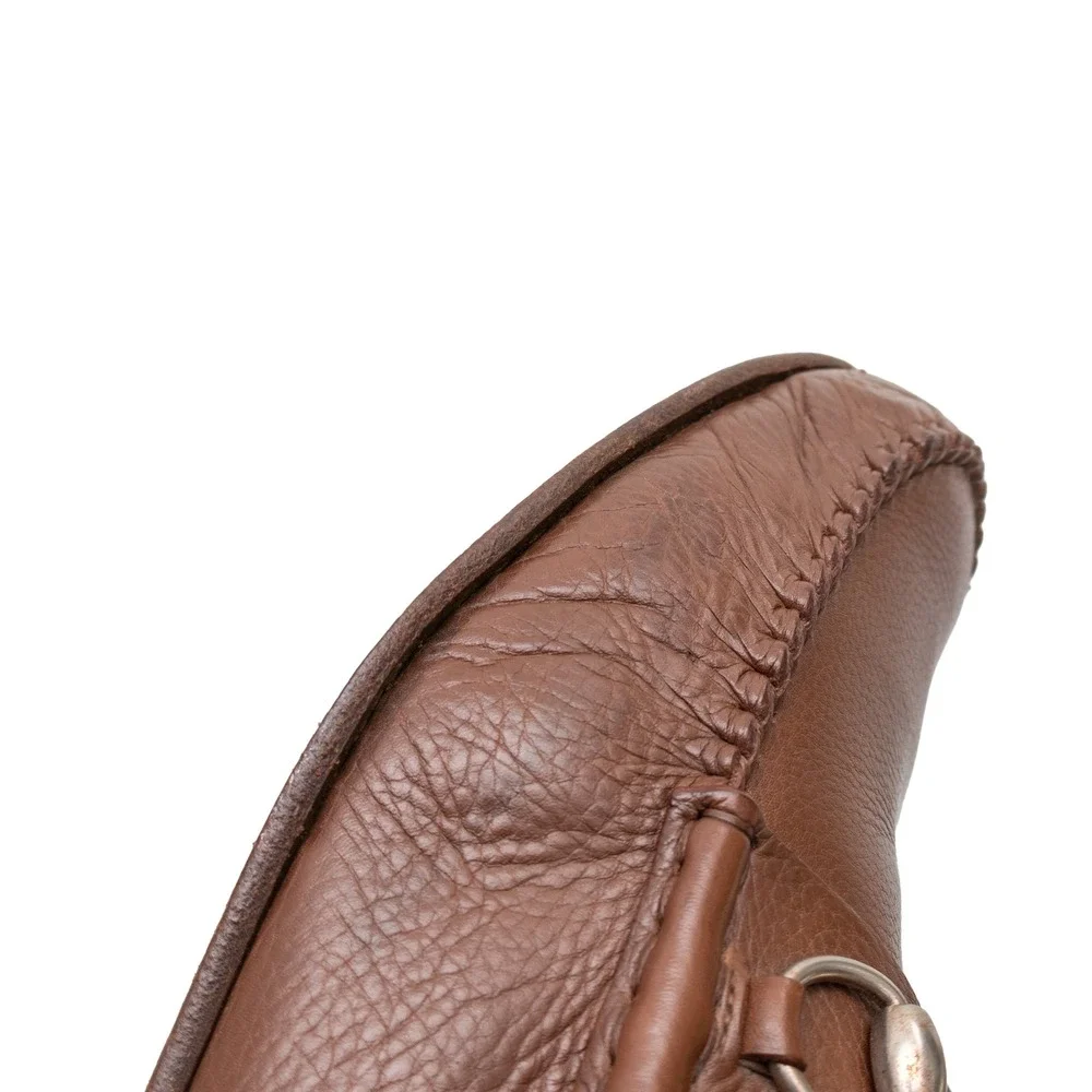 Gucci Mens Brown Pebbled Leather Horsebit Loafers Size UK 10 US 11 Made in Italy